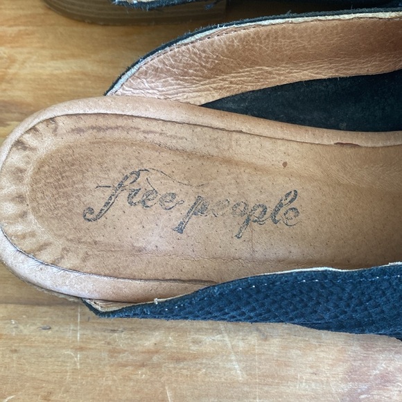 Free People At Ease Mule Loafers in Black Faux Snakeskin - Picture 3 of 7